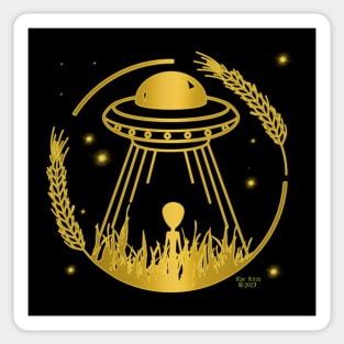 UFO and Alien Sticker